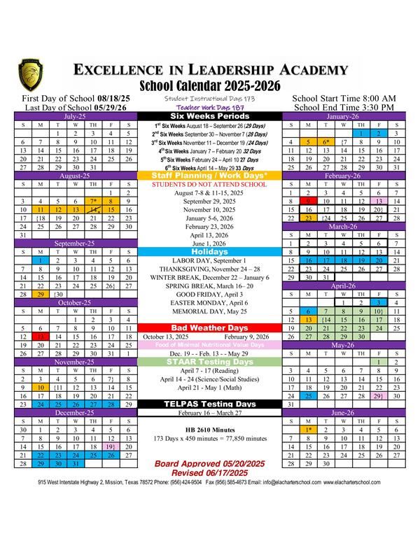 School Calendar 2024-2025